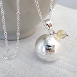 Bola brossé argent, novembre citrine