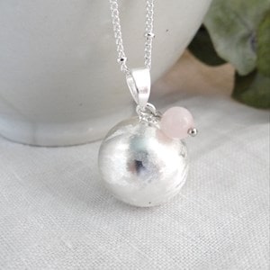 Bola de grossesse brossé argent quartz