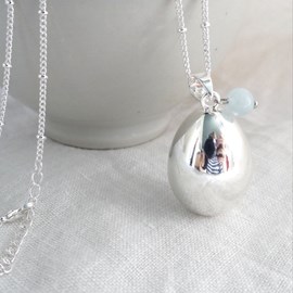 Bola goutte argent, mars aigue-marine