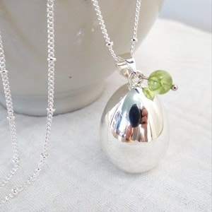 Bola goutte argent, août péridot