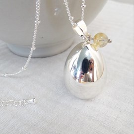 Bola goutte argent, novembre citrine