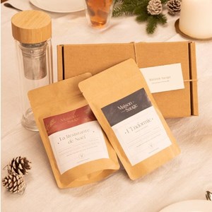 Coffret thés bio & infuseur en verre