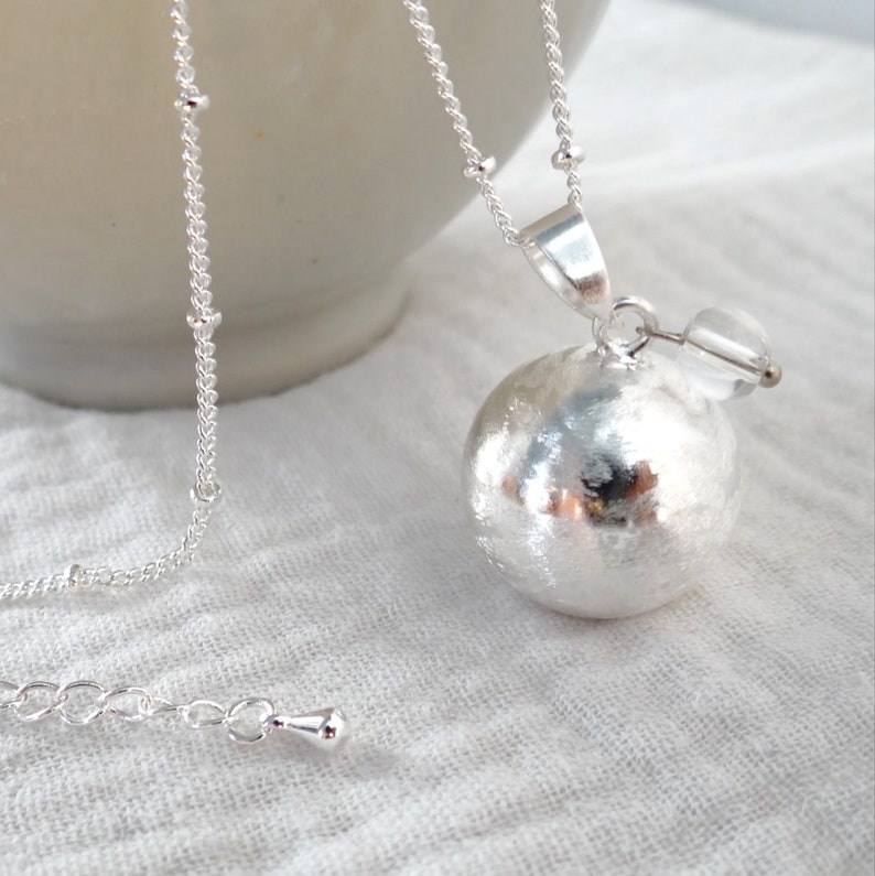 Bola argent, avril cristal de roche