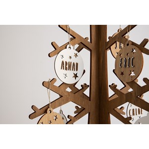 Boule de noël personnalisable bois