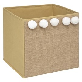 Bac de rangement jute pompons