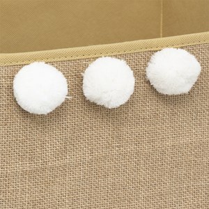 Bac de rangement jute pompons