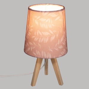 Lampe en bois rose h23.5 cm