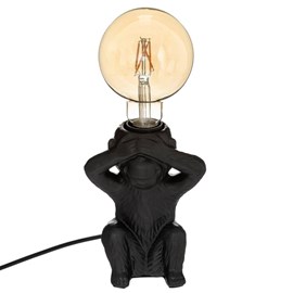Lampe socle céramique singe yeux noir h1