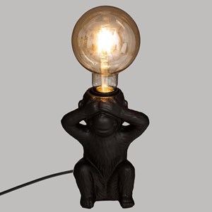 Lampe socle céramique singe yeux noir h1