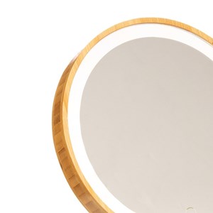 Miroir led sur pied en bambou