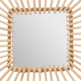 Miroir rotin carré 40x40