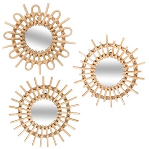 Lot de 3 miroirs rotin soleil d28