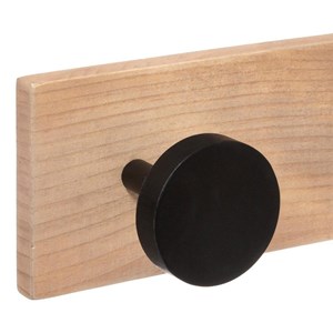 Patère bois 6 têtes noir