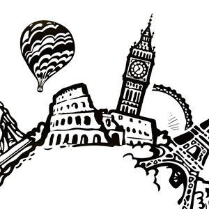 Sticker plat monde 60x60 cm