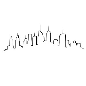 Sticker plat skyline 50x70 cm