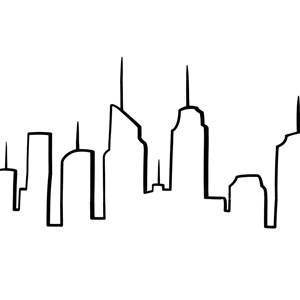Sticker plat skyline 50x70 cm