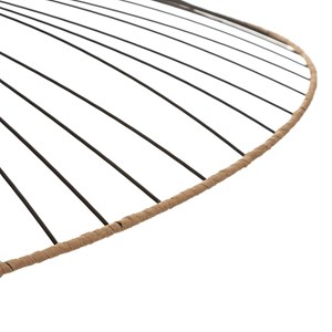 Suspension métal et rotin alara noir d69