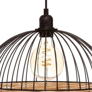 Suspension métal filaire rotin suwa noir