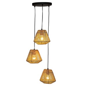 Suspension corde 3 lampes jily naturel d