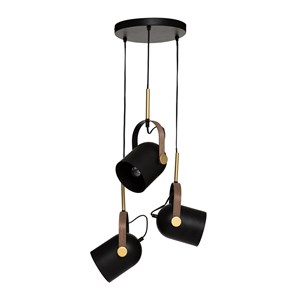 Suspension métal 3 lampes bil noir doré