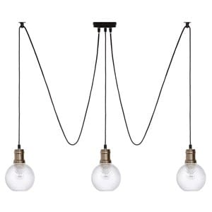 Suspension en verre 3 lampes kat