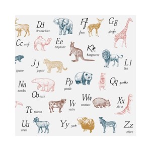 Sticker animaux alphabet 50x70 cm