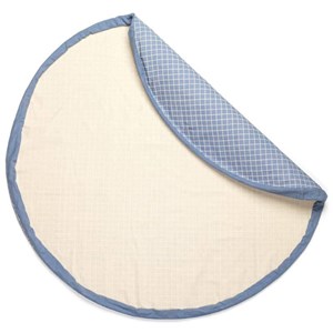 Sac rangement tapis organic grid bleu