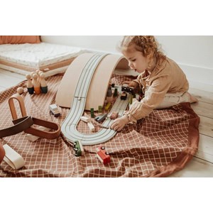 Sac rangement tapis organic grid brun