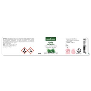Cèdre de l'atlas - huile essentielle bio - 100ml garantie chromacert® - chémotyp