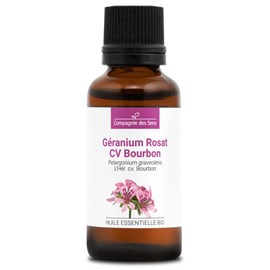 Géranium rosat cv bourbon - huile essentielle bio - 30ml garantie chromacert® -