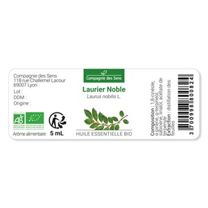 Laurier noble (laurus nobilis) - huile essentielle bio - 30ml garantie chromacer