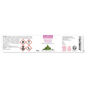 Marjolaine sylvestre - huile essentielle bio - 10ml garantie chromacert® - chémo