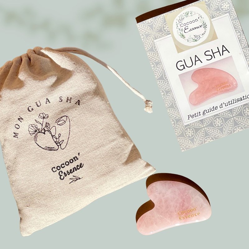 Cocoon'Essence - Set gua sha quartz rose