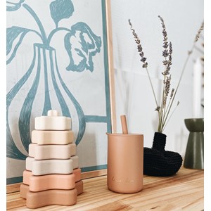 Etoiles à empiler silicone, beige