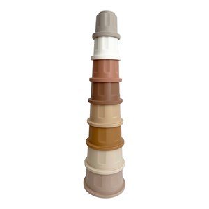 Gobelets à empiler silicone, beige