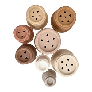 Gobelets à empiler silicone, beige