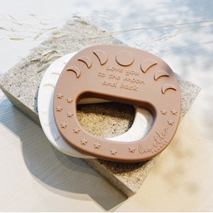 Hochet de dentition lune rose