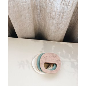 Hochet de dentition lune rose