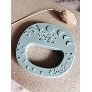 Hochet de dentition lune bleu