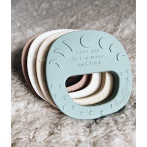 Hochet de dentition lune bleu