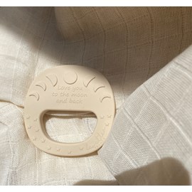 Hochet de dentition lune beige