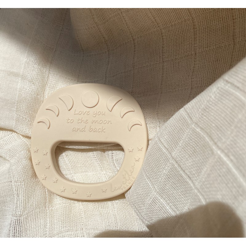 Hochet de dentition lune beige