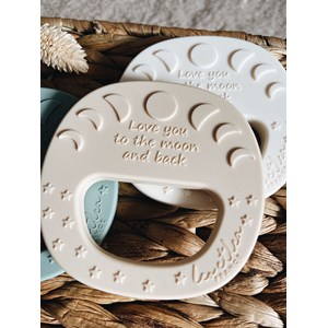 Hochet de dentition lune beige