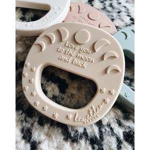 Hochet de dentition lune beige