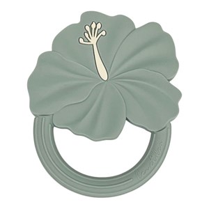 Hochet de dentition hibiscus bleu