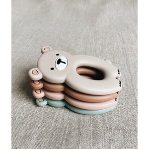 Hochet de dentition ours grand rose