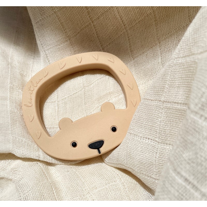 Hochet de dentition ours petit beige