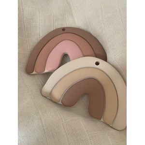 Hochet de dentition arc en ciel rose