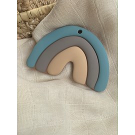 Hochet de dentition arc en ciel bleu