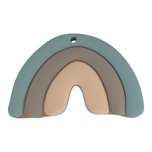 Hochet de dentition arc en ciel bleu